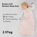 Rayon Made from Bamboo Sleep Sack 0-6 Months 2.5 Tog Winter Warm Ultra Soft Baby Wearable Blanket 0-3 Months Sleepsack 3-6 Months for Infant Newborn Babies Unisex Girl Boy 2-Way Zipper Quilted Thick