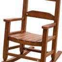 Toddler Rocking Chair Kids Child Wooden Small Baby Comfy Rocker Chairs Furniture for Nursery Bedroom Livingroom Outdoor Reading Room, Ages 3-6, Anti-Tip Design Safe & Sturdy Brown