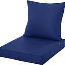 Outdoor Chair Cushions 24x24 Inch, Waterproof Fade Resistant Deep Seat and Backrest Cushion Set for Patio Furniture, Navy, 1 Set
