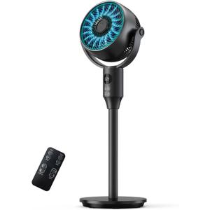 JYMIPA Oscillation Standing Fan for Bedroom, 79ft Airflow Whisper Quiet Pedestal Fan with 3 Modes, 8 Speeds, 90 Air Circulator with Remote, Timer, 24-42" Adjustable Height Desk Fan for Home Office