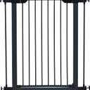 MidWest Homes for Pets 39-Inch High Walk-Thru Pressure Mounted Steel Dog Gate, Expands to 38 Inches Wide, Includes 3-inch Extensions, Textured Graphite