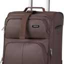 Hanke 20 Inch Softside Expandable Carry On Luggage with Spinner Wheels, Rolling Suitcase Travel Luggage with TSA Approved Luggage,Coffee