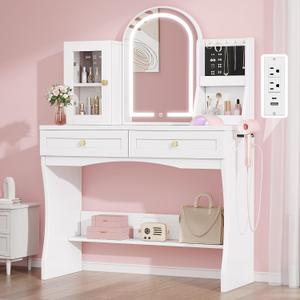 DWVO Makeup Vanity with Mirror and Lights, Medium
