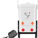 WISMOIER 3 Gallon Heated Chicken Waterer for Winter Automatic Chicken Water Heater,Adsjustable Height Anti-Freezing Poultry Watering System，White 9 in x 7.1 inch x 13.7in