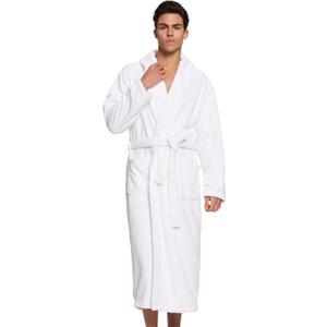 Men's Shawl Collar Bathrobe, Soft Long Towel Robe for Men - Super Absorbent Quick Dry yet Warm (Large-X-Large)