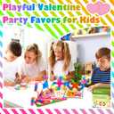 28 Packs Party Favors Valentines Day Gifts for Kids Classroom Transformable Fidget Spinners Chains with 28 Cards, Stress Relief Sensory Toys, Fingertip Gyros with Greeting Cards