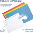 50 Legal Hanging File Folders, 50 Reinforced Hang Folders, Designed for Home and Office Color Coded File Organization, Legal Size, Assorted Colors, 50 Pack