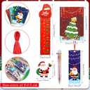 12 Set/384 Pcs Christmas Stationery Party Favors Bulk Christmas Classroom Gifts Include 6-in-1 Multicolor Ballpoint Pen Bookmarks Ruler Notebook for Stocking Stuffers Xmas Exchange Gift Prize