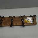 Kruodop Large Coat Rack Wall Mount Coat Hooks Coat Hanger with 10 Metal Black Triple- Hooks Brown Pine Real Wood Plank Hat Rack for Wall Hooks for Hanging Coat Hat Jacket