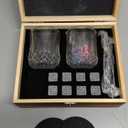 Fathers Day Anniversary Birthday Gifts for Men Him Dad Husband, White Elephant Gifts for Adults, Whiskey Glasses Set of 2 with Chilling Rocks, Bourbon Whiskey Stones Gifts for Men Wooden Box