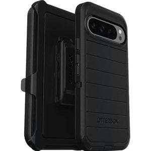 Google Pixel 9 Pro XL (Only) - Defender Series Case - Black - Rugged & Durable - with Port Protection - Includes Holster Clip Kickstand - Microbial Defense Protection - Non-Retail Packaging