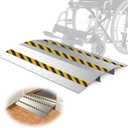 Door Threshold ramp 31.5" W*18.9" L, Metal Bridge Doorway Threshold ramp to go Over The Threshold for wheelchairs/Scooters/Walkers(800LBs Capacity, 31.5"/80cm)
