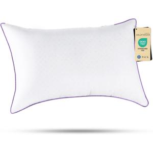 JOLLYVOGUE Pillows Queen Size Set of 1, Washable Supportive Bed Pillows with Super Soft Down Alternative Fill, Luxury Fluffy Hotel Quality for Side, Back, and Stomach Sleepers
