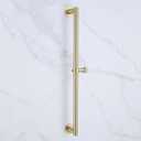 RRAJJ Shower Slide bar That is Installed by pasting or Punching HolesAdjustable Height 28 inch of All SUS304 Stainless Steel Shower Head Holder(All Stainless Steel-Brushed Gold)