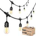 Outdoor String Lights for Outside LED 150 FT Shatterproof Patio Lights with 50 Waterproof Bulbs for Outdoor Backyard Bistro Gazebo Lights, 2-Pack
