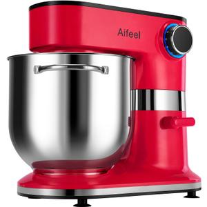 Aifeel 10.5 QT Stand Mixer,900W Electric Food Dough Mixer,Large Capacity Tilt-Head Kitchen Electric Mixer with Dough Hook,Beater,Whisk & Splash Guard,Dishwasher-Safe Attachments for Baking(Red)