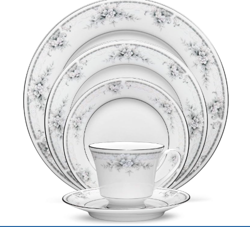 Noritake Regina Platinum 12-Piece Set, Service for 4 in White