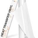 HTVRONT HTV Roll Heat Transfer Vinyl - 12" x 8ft White HTV Vinyl for Shirts, Iron on Vinyl for All Cutting Machine - Easy to Cut & Weed for Heat Transfer Design (White)