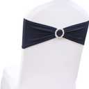 100PCS Navy Stretch Chair Sashes Bows Elastic Chair Bands with Buckle Slider Sashes Bows for Wedding Hotel Banquet Birthday Party Decorations (100PCS, Navy Blue)