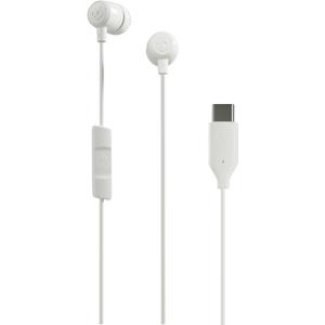 Skullcandy Jib USB-C Wired Earbuds with Noise Isolating Fit, in-Line Microphone Call and Track Control for iPhone Android, Ear Gel Sizes Included for Custom Fit - Bone (White)