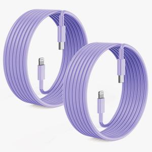 2Pack Purple Fast Charger Cable 10ft [Apple MFi Certified], USB Type C to Lightning Cable 10 Foot for Apple iPhone 14/13/12 Pro XR XS Max X 8 Plus