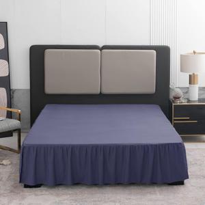 TSUTOMI Navy Blue Bed Skirt King Size Ruffled Bed Skirt with Split Corners, King Bed Skirt 16 Inch Drop, King Size Bed Skirt Grey for Ruffled Bed Skirt with Split Corners, Bed Skirt King Size