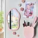 KEYDUACU 13 pcs Girls Locker Accessories, Locker Decorations Including Mirrors, whiteboards, Magnets and organizing Supplies. Ideal for Back-to-School Essentials and The Office (13 pcs-Pink)