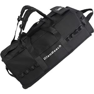 100L Rolling Duffle Bag with Wheels and Handle-Water Repellent Polyester, Duffle Bag for Travel with Hidden Straps, Travel Bag For Men & Women For Camping Sports Travel (Black)