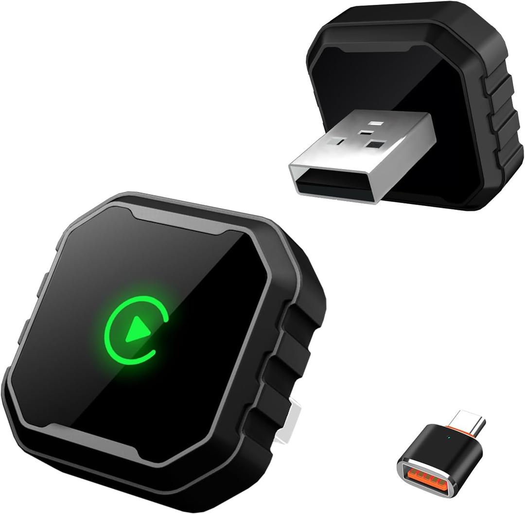 Wireless CarPlay Adapter for iPhone, 2025 Upgrade Mini USB Design for Cars Converts Wired to Wireless, Fast Connect,No Delay, Compatible with iOS 10+ & iPhone 6+, USB/Type C,Plug and Play (Black) Wireless CarPlay Adapter for iPhone, 2025 Upgrade Mini USB Design for Cars Converts Wired to Wireless, Fast Connect,No Delay, Compatible with iOS 10+ & iPhone 6+, USB/Type C,Plug and Play (Black)