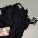 Women One Piece Swimsuit V Neck Swimdress Color Block Bathing Suit Skirt Tummy Control Tie Back Swim Dress (Large, Black)