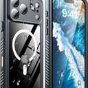 Magnetic for iPhone 17 Pro Max Case, [IP68 Waterproof][Wireless Charging][Built-in Lens & Screen Protector][Military-Grade Drop Protection] Full-Body Shockproof Case for Phone 17 Pro Max Black