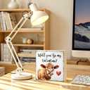 2 x Will You Be My Valentine Wood Block Plaque Box Sign for Home Living Room Coffee House Bar Shelf Table Office Decoration, Valentines Day Anniversary Decor Gifts for Girlfriend Boyfriend Couple