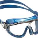 Cressi Skylight Swim Goggles - Internal Anti-Fog Lens & Swim Gear - Wide View & Pool Goggles - Silicone Strap & Swimming Gear (Blue Metal)