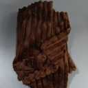 Simmore Decorative Spring Throw Pillow Covers 12x20 Set of 2, Soft Natural Plush Flannel Double-Sided Fluffy Lumbar Pillow Covers for Couch Sofa Living Room, Brown