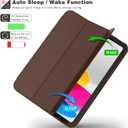 iMieet iPad (A16) Case 11th Gen/iPad 10th Generation Case [11-Inch 2025/10.9 Inch 2022] with Pencil Holder, Trifold Stand Smart Cover with Soft TPU Back,Auto Wake/Sleep(Chocolate)