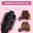 Dual Voltage Hair Dryer Brush with Negative Ion Anti-frizz Styler - Hot Air Volumizer for 110V-120V/220V-240V European and Travel Use