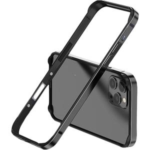New Aluminum Frame Metal Bumper Frame Slim Hard Case Cover for iPhone16 Pro, Metal Frame with Soft Inner Bumper, Raised Edge Protection (Black, for iPhone16 Pro)