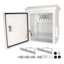 Outdoor Electrical Box 16'' x 12'' x 8'' One-Piece Ventilation Design Electrical Enclosure Box IP65 Waterproof Electrical Cabinet Street Light Box with Wall Hanging and Pole Mounting Parts