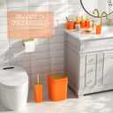 Bathroom Set - 11PC Bathroom Accessory Set, Bathroom Accessories Set, Orange Bathroom Set, Push-lid Trash Can, 3PC Soap Dispensers, Toilet Brush & Q-tip Holders