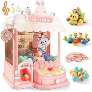 Large Claw Machine for Kids Adults, Mini Vending Machine with 30 Fun Toys, Candy Dispenser Machine, Prize Dispenser with Music L