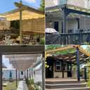 E&K Sunrise 3'Wx16'L Pergola Shade Cover Retractable Canopy Outdoor Wave Sun Shade for Patio Garden Backyard Deck Trellis (Light Gray)