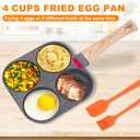 AHFLRITO 4-Cup Egg Pan Nonstick, Healthy Aluminum Omelette Pan, Breakfast Omelette Skillet for Fried Eggs Cooker, Pancakes, Suitable for Gas Stove & Induction Cookware