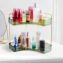 Multifunctional Shelf 2-Tier Corner Bathroom Counter Organizer, Skincare Makeup Organizer Shelf Corner Storage Organizers for Bathroom Vanity Table Kitchen