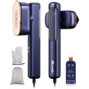 Steamer for Clothes, 100-240V Handheld Garment Steamer, Sundu Travel Steamer  Iron 2 In 1, 15s Fast Heat up, Fabric Wrinkle Remover, Strong Penetrating Steam, Travel Size, Adaptive Voltage