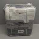 Posprica 3X Thicker Storage Bins Storage Cubes,1111 Collapsible Storage Boxes Containers Organizer Baskets for Nursery,Office,Closet,Shelf - 4pcs, Grey-white Striped