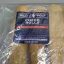Wild Wolf 9-12" Peanut Butter Beef Collagen Cheek Rolls for Dogs (3 Pack) - 100% Natural Big Dog Chew - No Rawhide - Free-Range Grass-Fed, Packed with Protein - for Aggressive Chewers, BB Date 03/16/2029