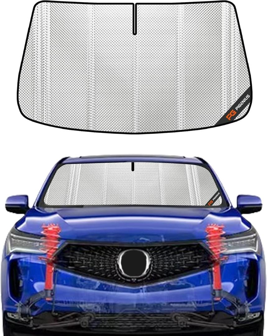 Pigenius Windshield Sun Shade for Acura RDX 2019-2026. Full Coverage Rearview Mirror Shade for Ultimate Protection