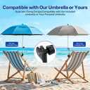 2 Pack 42 Inch Double Canopy Beach Chair Umbrella with Clamp, UPF50+ Clip on Beach Umbrella with 360 Swiwel Arm & Adjustable Clip, Portable Sun Shade for Wheelchair, Stroller, Camping (Sky Blue)