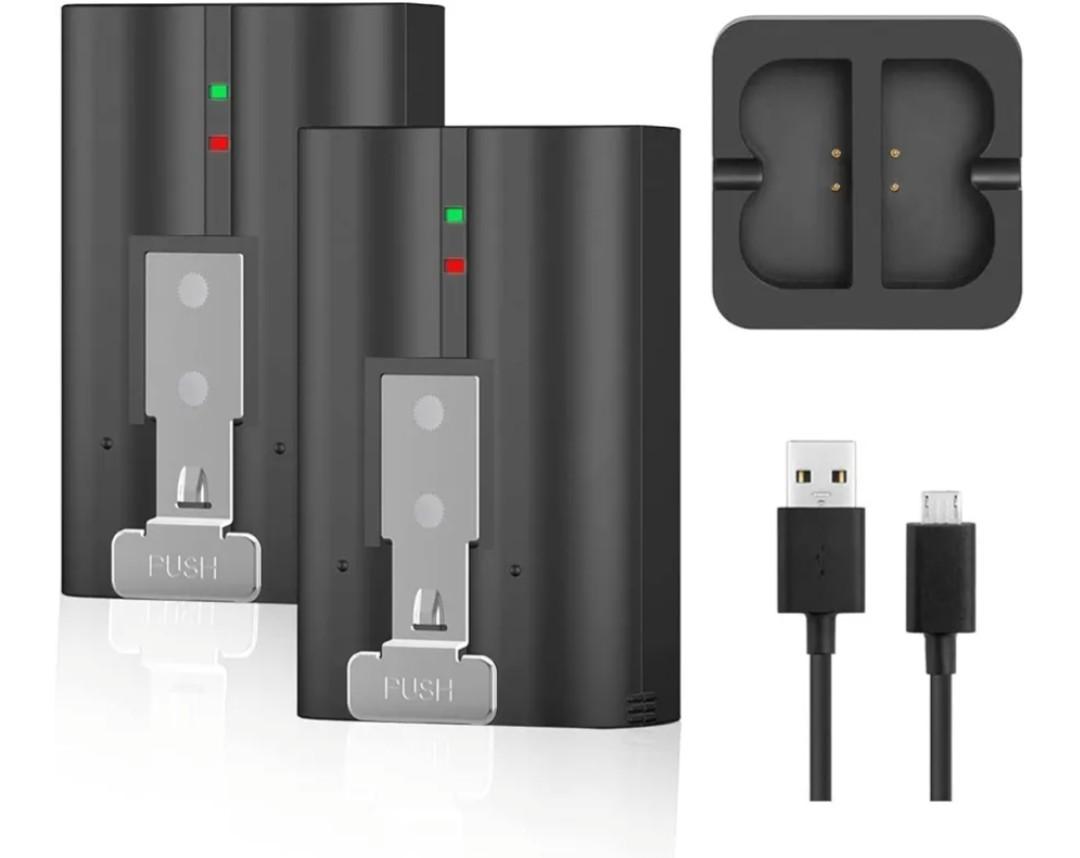 2-Pack 6040mAh Replacement Battery with Charger Station for Ring-Doorbell Camera 2/3/3 Plus/4, Spotlight and Stick Up Cam, Rechargeable Upgraded Lithium Li-ion Batteries 3.65V