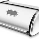 Stainless Steel Bread Box for Kitchen Countertop, Extra Thick Sturdy Bread Storage Container Large Bread Keeper Roll Up Style， Capacity Bread Keeper, 17 x 11 x 7.5 Inches